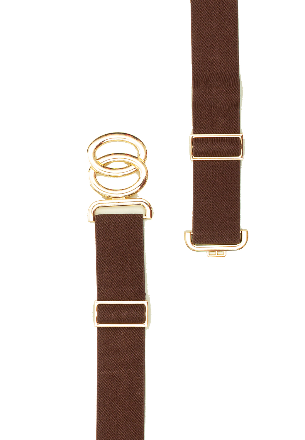 CINTURA ELASTICO C/FIBBIA DUE TONDI INTRECCIATI 80%ELASTIC+20%METAL, MADE IN PRC - CAFFE